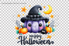 Halloween Graphic, Halloween Kawaii Pumpkin PNG Graphic, g1 Product Image 2