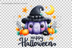 Halloween Graphic, Halloween Kawaii Pumpkin PNG Graphic, g1 Product Image 2