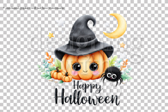 Halloween Graphic, Halloween Kawaii Pumpkin PNG Graphic, g2 Product Image 2