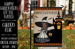 Halloween Little African American Witch Garden Flag Design Product Image 1