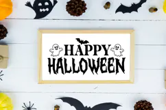Happy Halloween Sign SVG, Farmhouse Halloween Sign Product Image 2