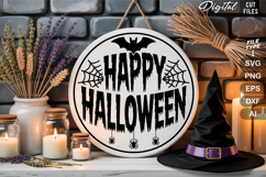 Happy Halloween SVG File | Halloween Round Sign SVG Product Image 2