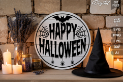 Happy Halloween SVG File | Halloween Round Sign SVG Product Image 3