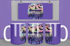 Halloween mug sublimation flying witch wrap 15 Oz and 11 Oz Product Image 1