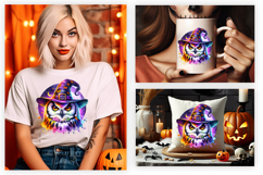 Happy Halloween Owl Witch Clipart PNG Sublimation Design Product Image 3