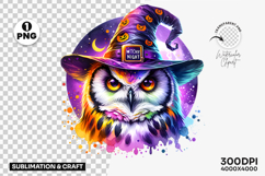 Happy Halloween Owl Witch Clipart PNG Sublimation Design Product Image 2