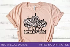 Happy Halloween PNG File - Pink Animal Print Pumpkin