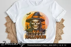 Halloween Sublimation PNG Spooky Skull T-shirt Mug Design Product Image 1