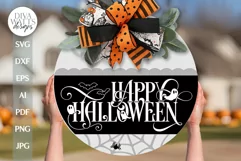 Happy Halloween SVG Halloween Door Hanger SVG Ghost svg Product Image 1