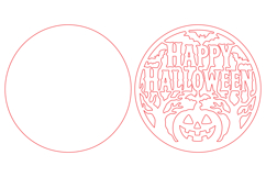 Happy Halloween Pumpkin and Bats Laser Cut SVG Product Image 2