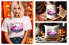 Happy Halloween Pumpkin Ghost Clipart PNG Sublimation Design Product Image 2