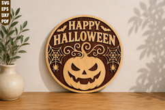 Happy Halloween Pumpkin laser cut SVG Product Image 1