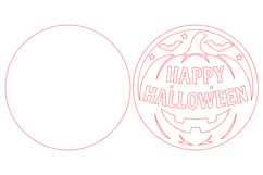 Happy Halloween Pumpkin Round Door Hanger Laser Cut Product Image 2