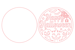 Happy Halloween Round Door Hanger Laser Cut Product Image 2