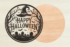 Happy Halloween Round Sign Laser Cut SVG Product Image 2