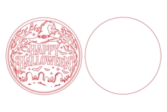 Happy Halloween Round Sign Laser Cut SVG Product Image 3