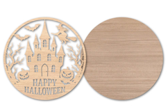 Happy Halloween Round Sign Laser Cut SVG Design Product Image 2