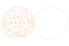 Happy Halloween Round Sign Laser Cut SVG Design Product Image 3