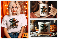 Happy Halloween Scarecrow Witch Clipart PNG Sublimation Product Image 3