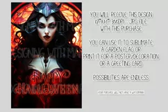 Halloween Garden Flag, Happy Halloween, Sexy Red Vampiress Product Image 2