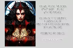 Halloween Garden Flag, Happy Halloween, Sexy Red Vampiress Product Image 2