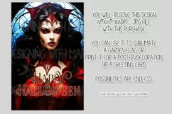 Halloween Garden Flag, Happy Halloween, Sexy Red Vampiress Product Image 2