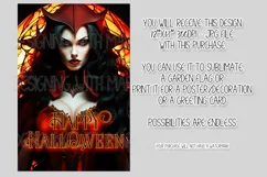 Halloween Garden Flag, Happy Halloween, Sexy Red Vampiress Product Image 2