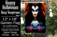Halloween Garden Flag, Happy Halloween, Sexy Red Vampiress Product Image 1