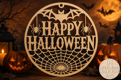 Happy Halloween Sign Laser Cut SVG Product Image 1