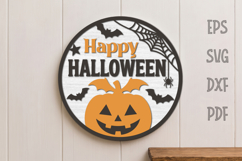 Happy Halloween Sign SVG,Pumpkin Halloween sign svg Product Image 1