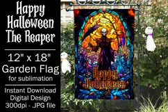 Halloween Garden Flag, Happy Halloween The Reaper Flag Product Image 1