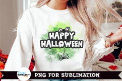 Halloween spiders sublimation with green smoke shown on a white shirt