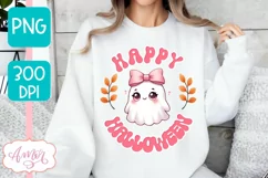Pink Halloween sublimation PNG | Happy Halloween shirt PNG Product Image 1