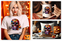 halloween sugar skull png, sugar skull clipart, day of the dead skull, halloween skull printable, colorful skull art, skull sublimation design, spooky sugar skull png, floral skull halloween, halloween calavera art, sugar skull with flowers png