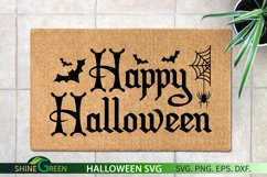 happy halloween doormat svg by shine green art