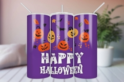 Happy Halloween Tumbler Sublimation Wrap PNG Product Image 1