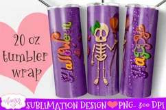 cute skeleton design for halloween 20oz tumbler wraps 