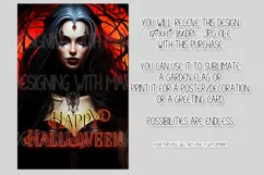 Halloween Garden Flag, Happy Halloween, Vampiress Queen Product Image 2