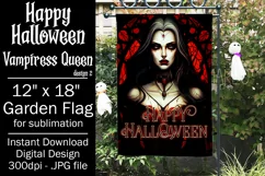 Halloween Garden Flag, Happy Halloween, Vampiress Queen Product Image 1