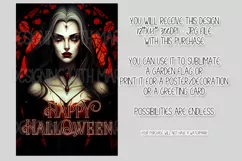 Halloween Garden Flag, Happy Halloween, Vampiress Queen Product Image 2