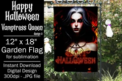 Halloween Garden Flag, Happy Halloween, Vampiress Queen Product Image 1
