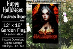 Halloween Garden Flag, Happy Halloween, Vampiress Queen Product Image 1