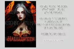 Halloween Garden Flag, Happy Halloween, Vampiress Queen Product Image 2