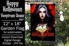 Halloween Garden Flag, Happy Halloween, Vampiress Queen Product Image 1