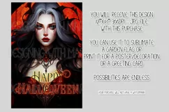 Halloween Garden Flag, Happy Halloween, Vampiress Queen Product Image 2