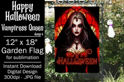 Halloween Garden Flag, Happy Halloween, Vampiress Queen Product Image 1