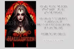 Halloween Garden Flag, Happy Halloween, Vampiress Queen Product Image 2