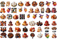 Sweet Halloween Clipart, Happy Halloween watercolor clipart Product Image 2