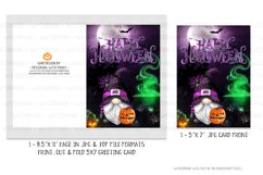 Happy Halloween 5x7 Witch Boy Gnome Printable Greeting Card Product Image 2