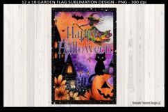 Happy Halloween Yard Flag, Black glitter, Sublimation Png Product Image 1